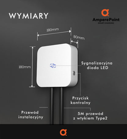 Wallbox EV Charger EV AMP-16 Nano White + Plug